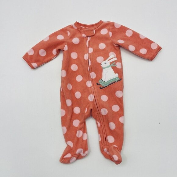 Carters Baby Girls 3 Months Bunny Fleece Footed Sleep and Play One Piece 822 - Picture 1 of 6